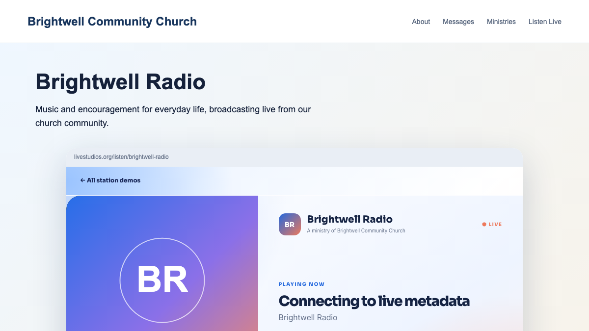 Full Player shown as a dedicated listening page